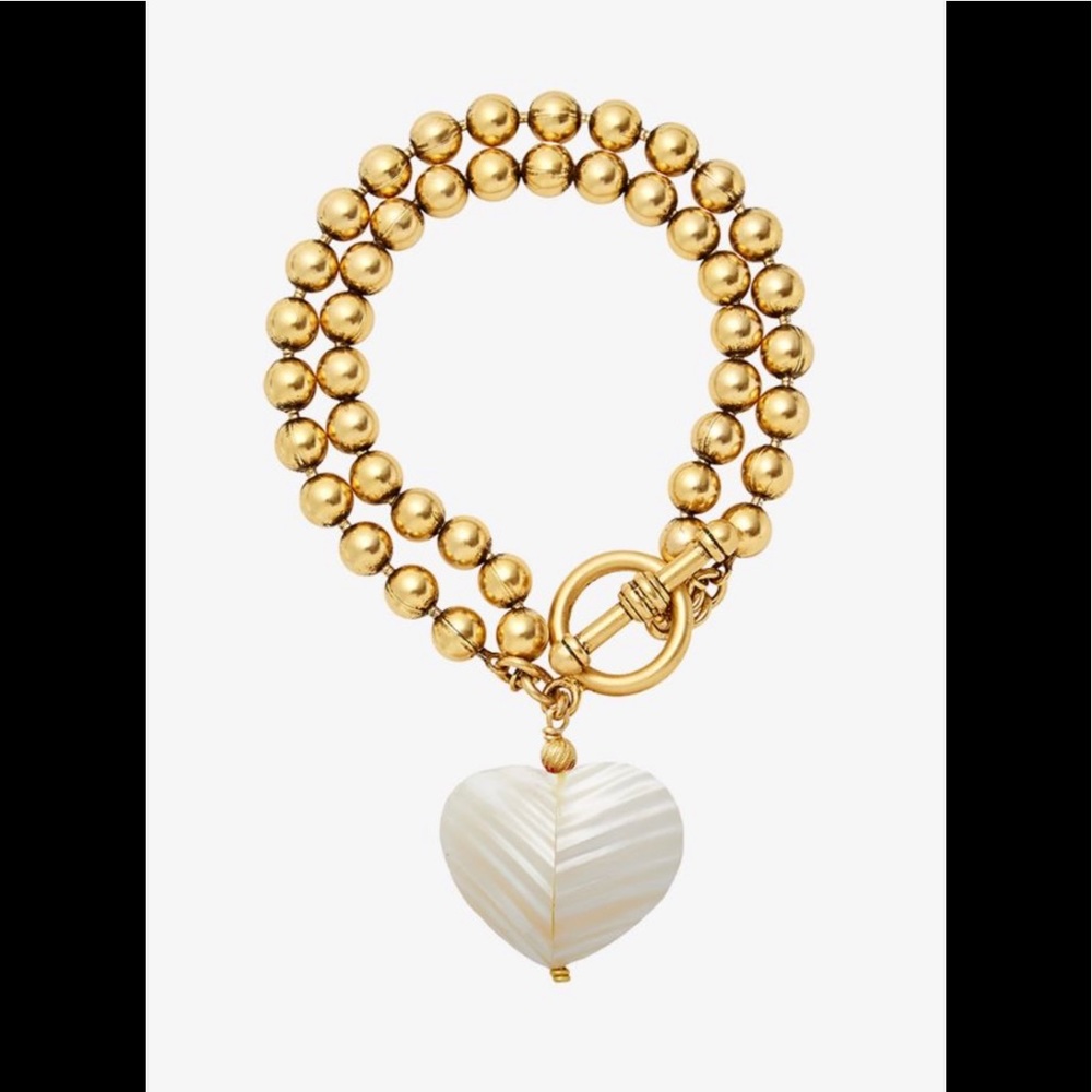 Brinker&Eliza NIB Inez Heart Charm Bracelet